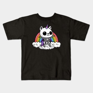 Cute Unicorn Skeleton Kids T-Shirt